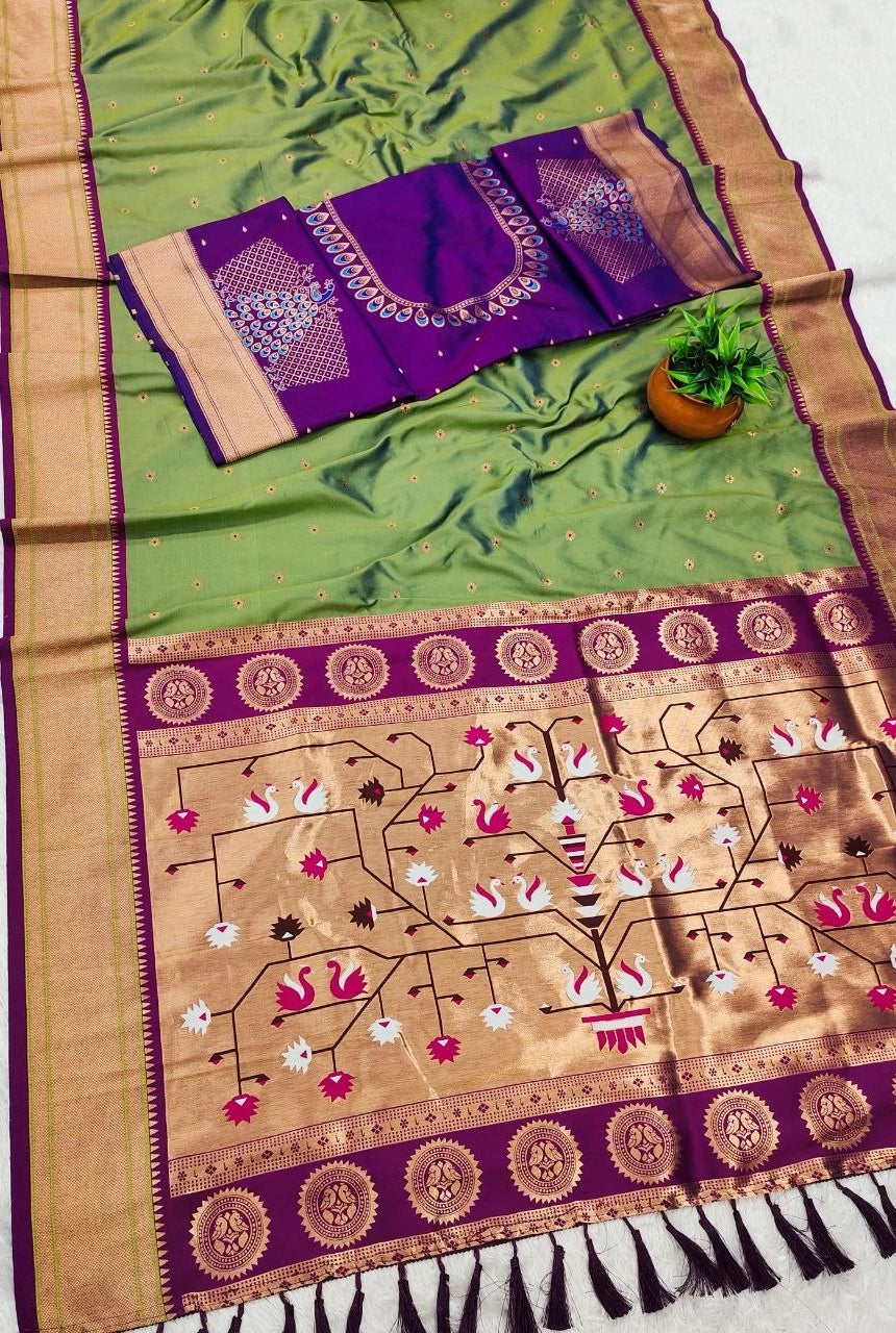 Rajnandini Meenakari Paithani Silk Saree