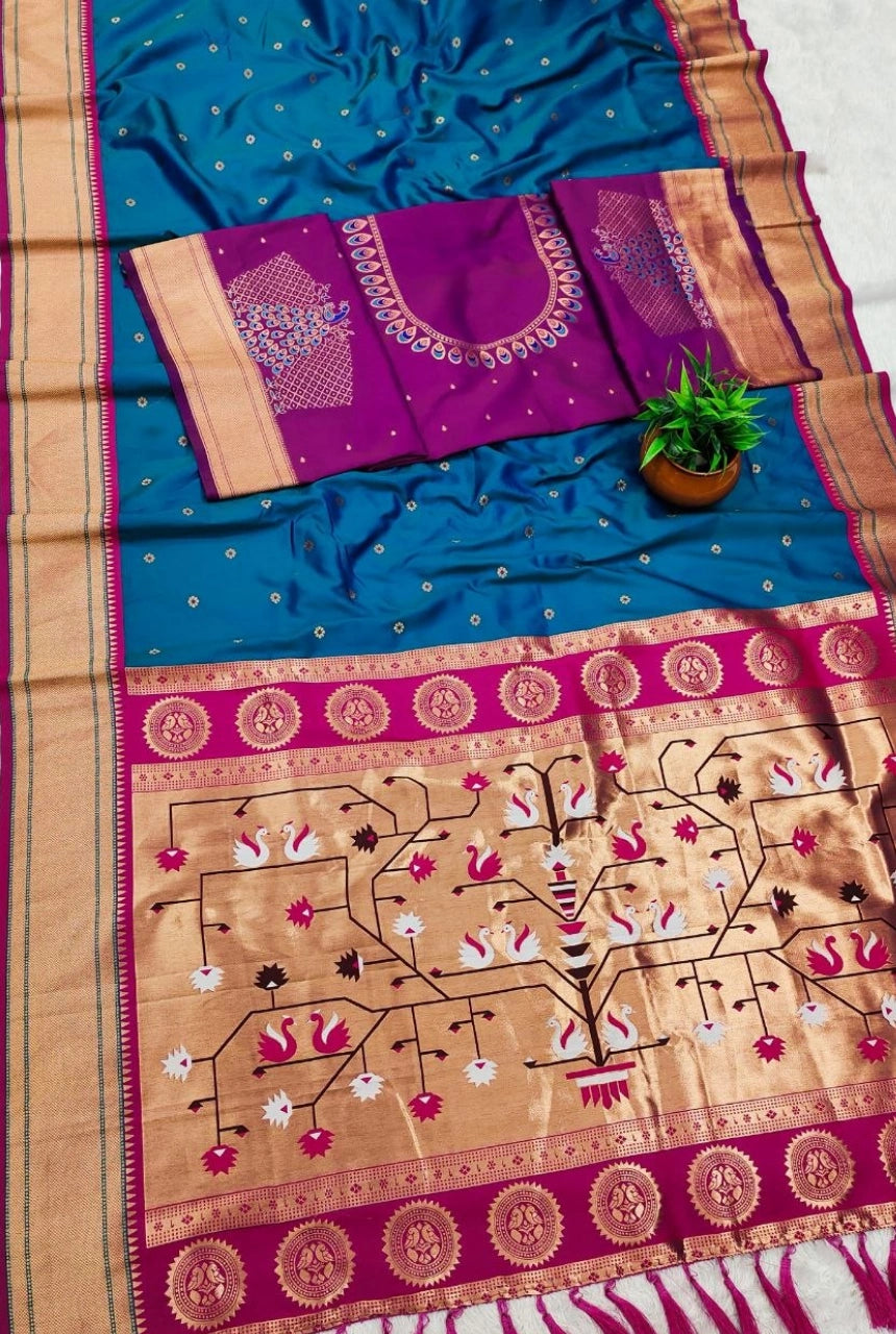 Rajnandini Meenakari Paithani Silk Saree