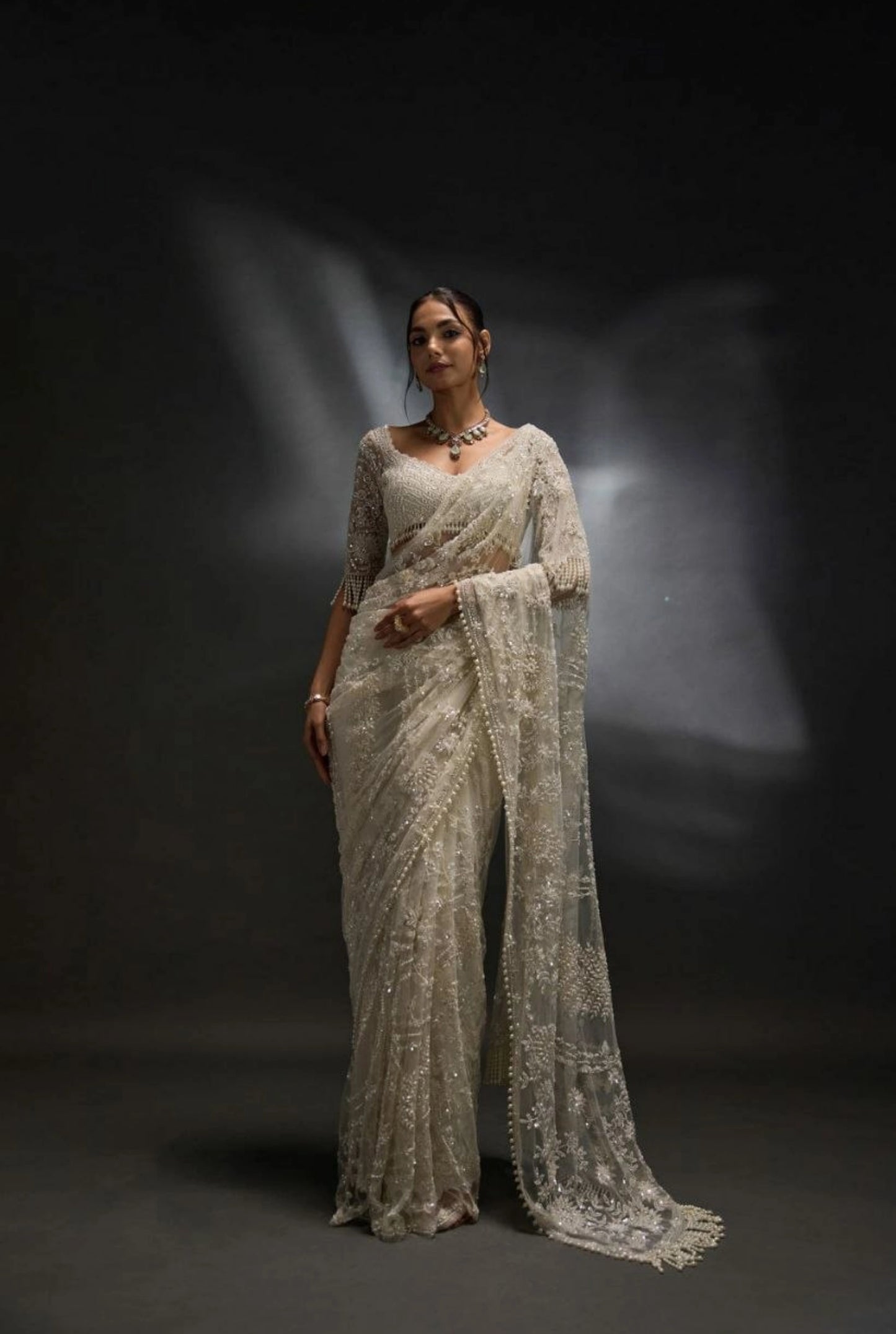 Eira Pearl Glow Net Saree