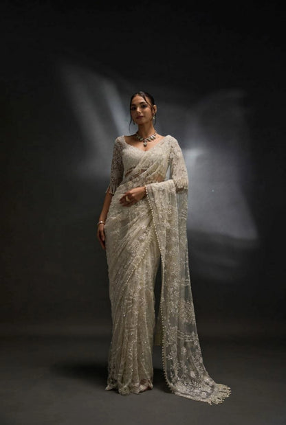 Eira Pearl Glow Net Saree