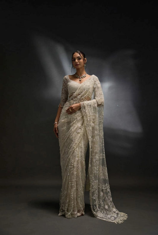 Eira Pearl Glow Net Saree