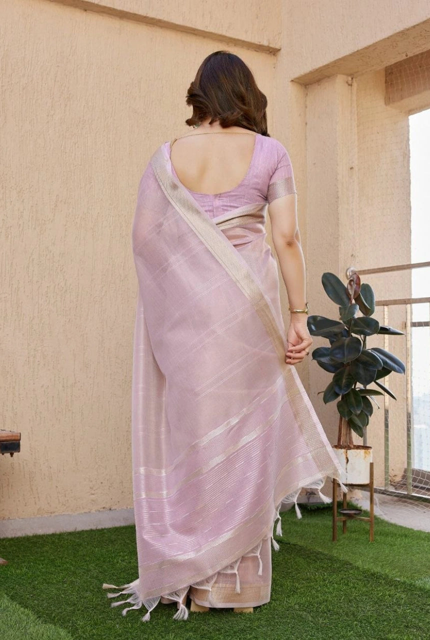Aarini Tissue Linen Silk Saree