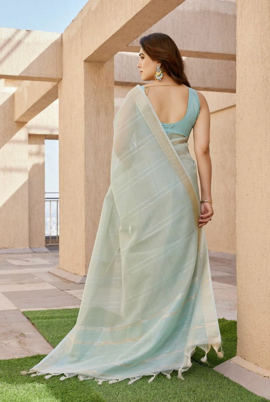Aarini Tissue Linen Silk Saree