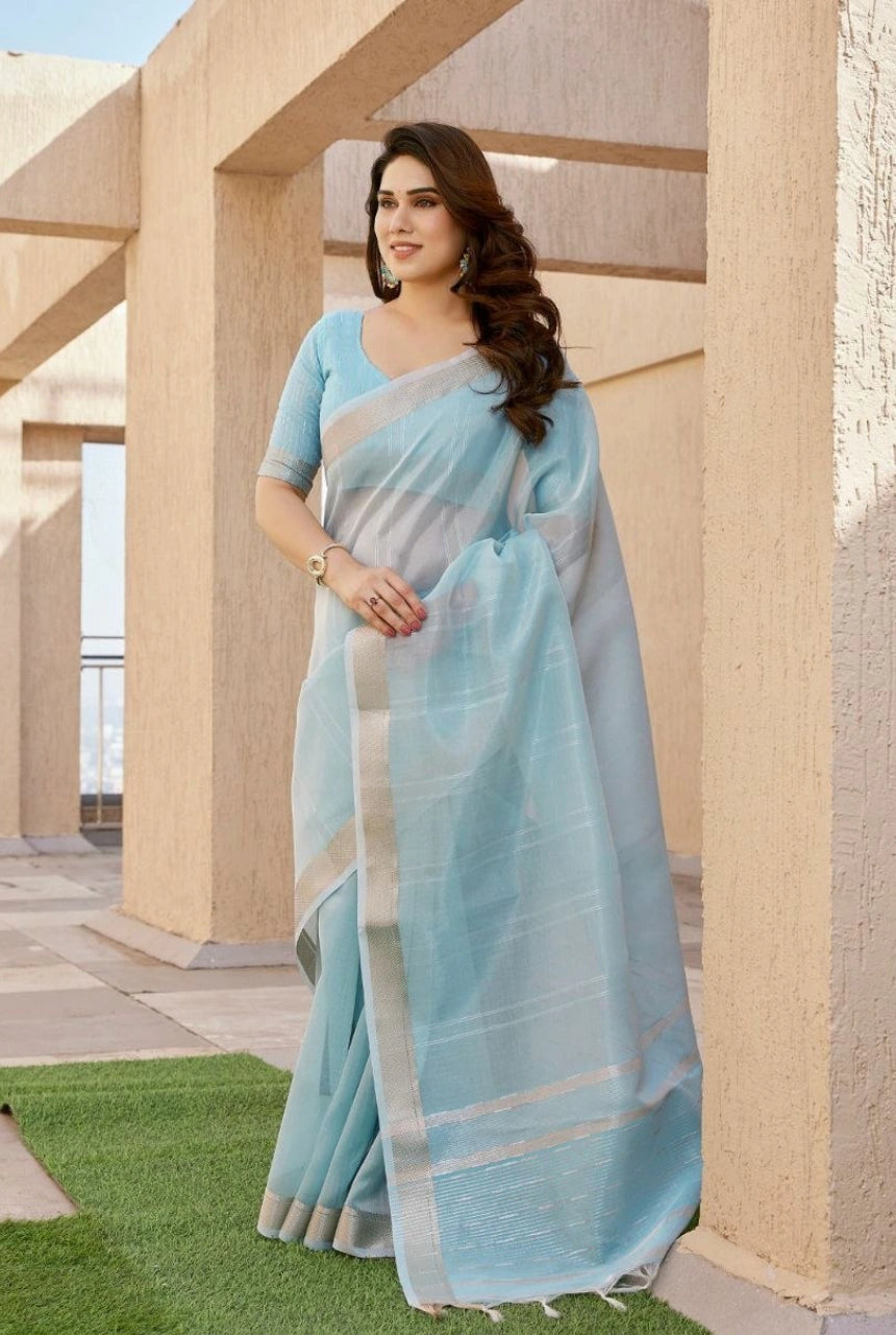 Aarini Tissue Linen Silk Saree