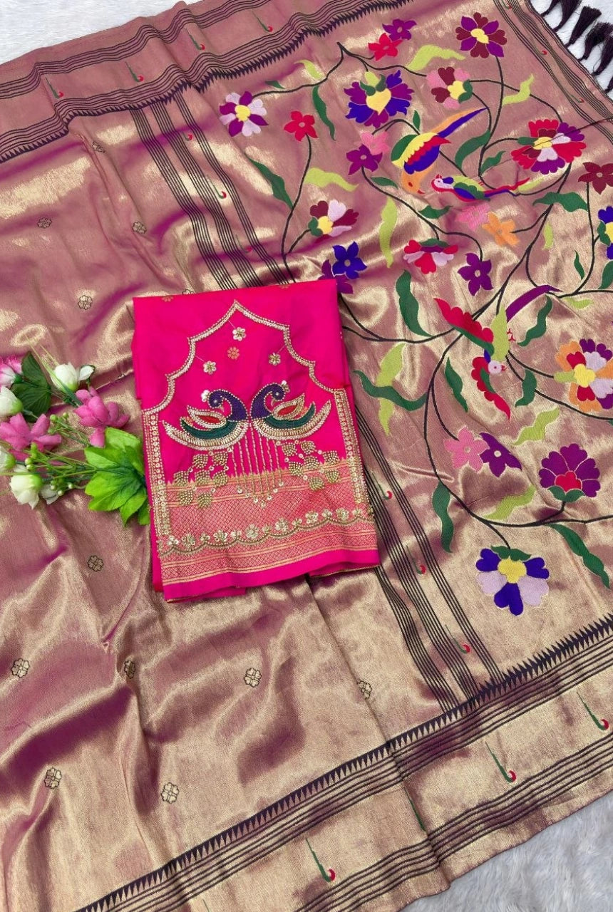 Mayurika Meenakari Paithani Silk Saree