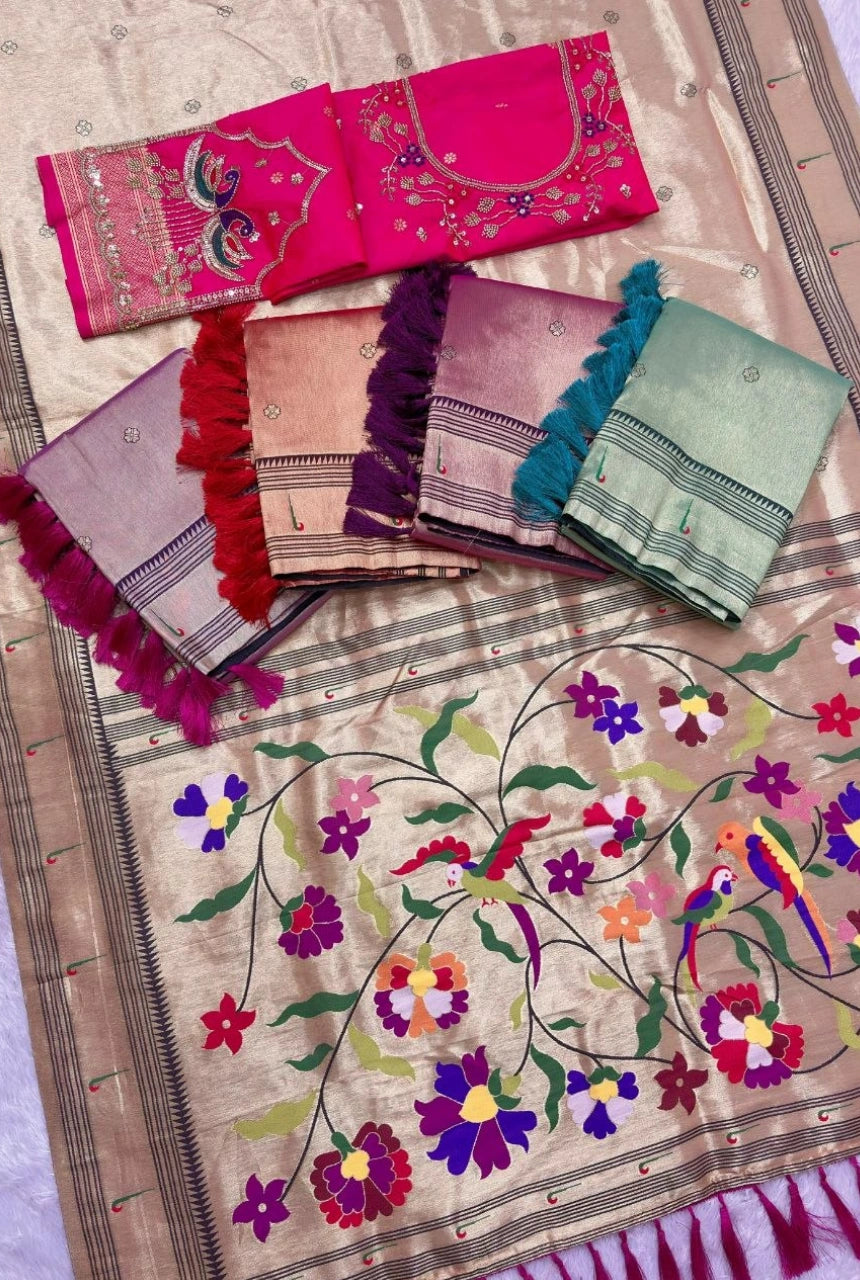 Mayurika Meenakari Paithani Silk Saree