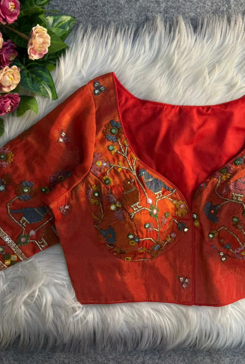 Zivara Cosmos Silk Partywear Blouse