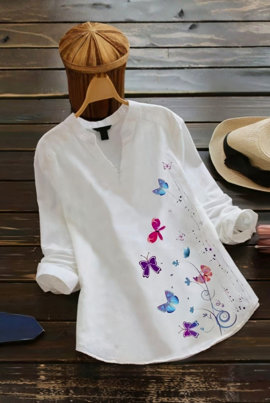 Butterfly Garden Rayon Top