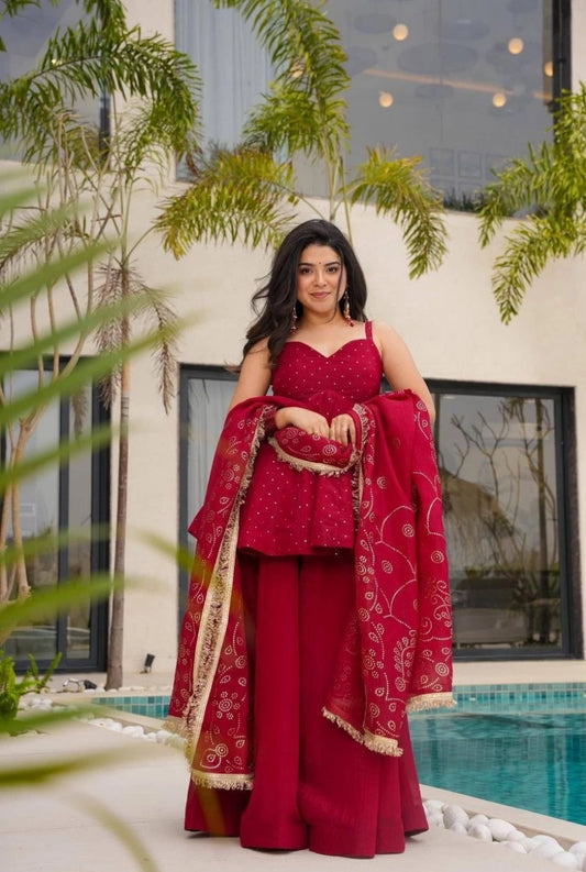 Ziva Mukaish Sharara Set