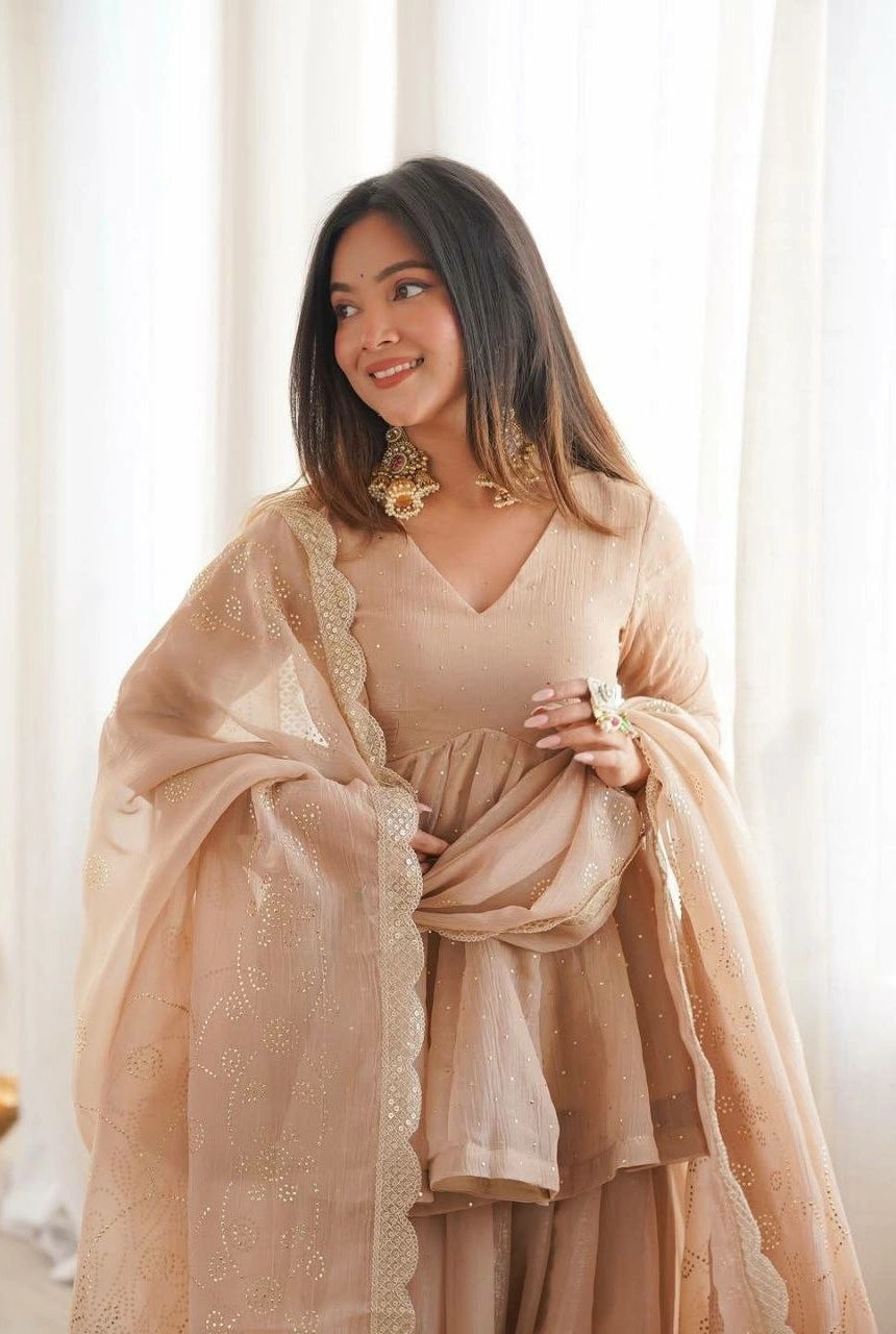 Ziva Mukaish Sharara Set