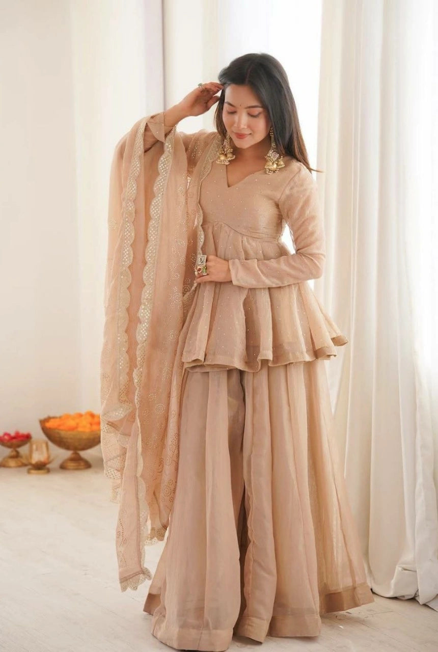 Ziva Mukaish Sharara Set