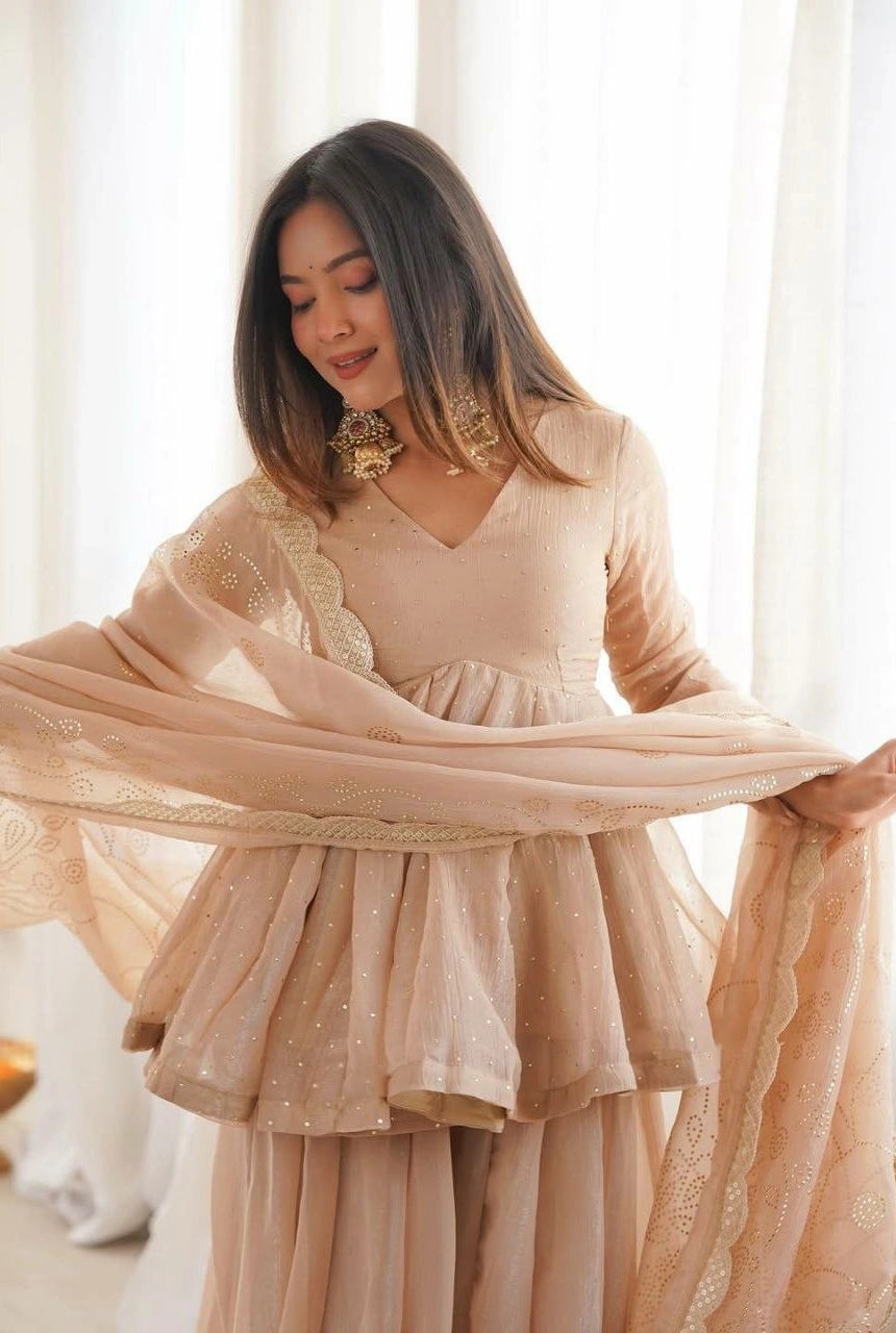 Ziva Mukaish Sharara Set