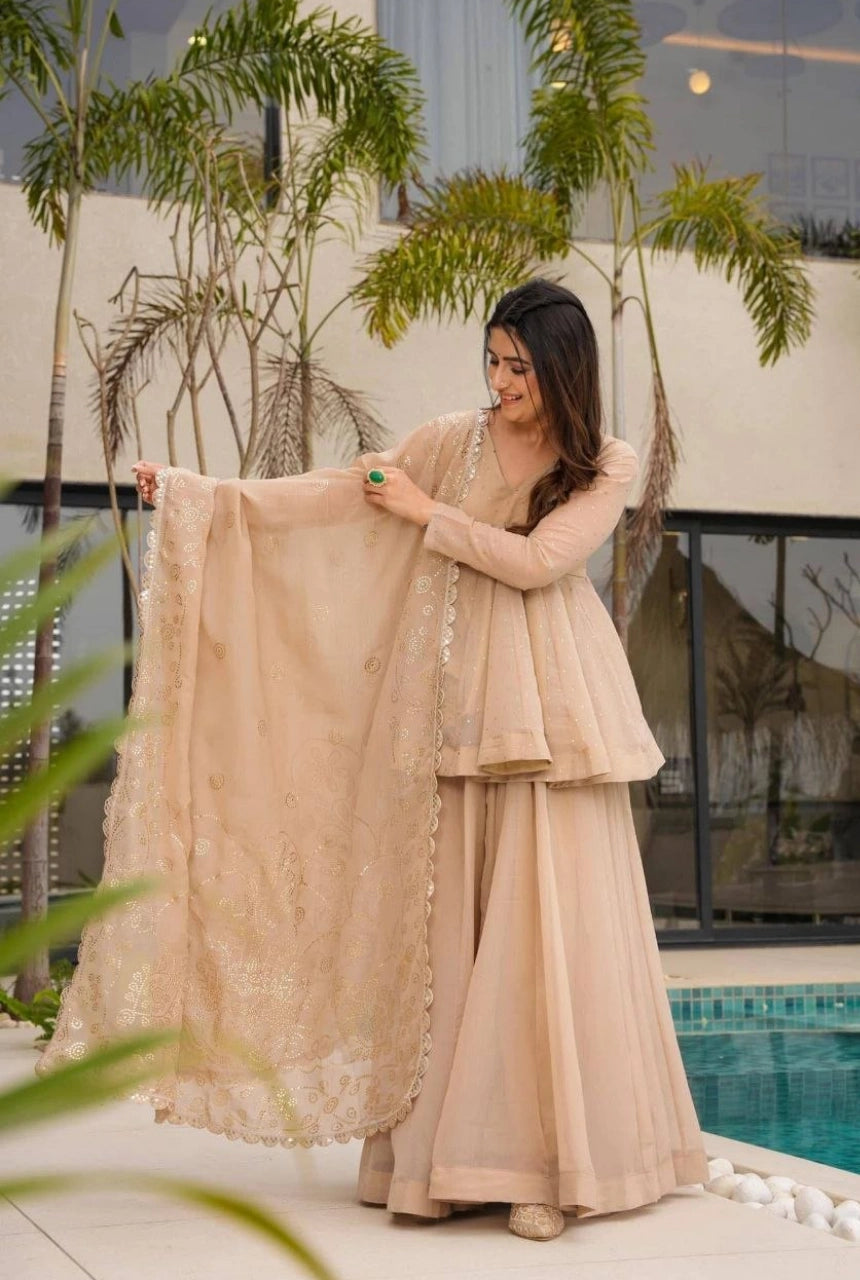 Ziva Mukaish Sharara Set