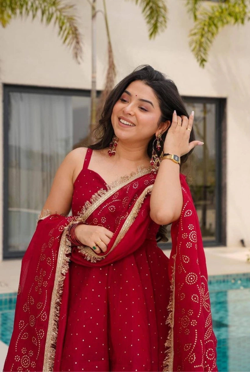 Ziva Mukaish Sharara Set