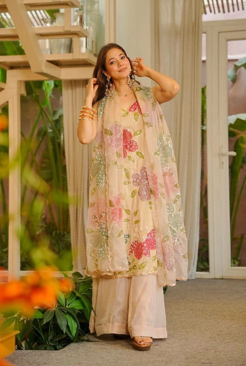 Gulnaar Organza Palazzo Set