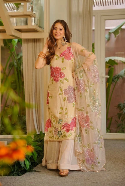 Gulnaar Organza Palazzo Set