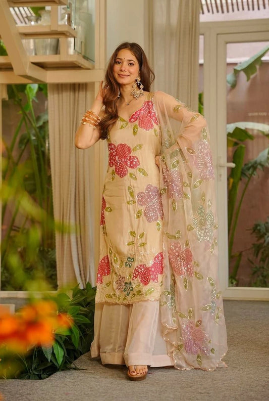 Gulnaar Organza Palazzo Set