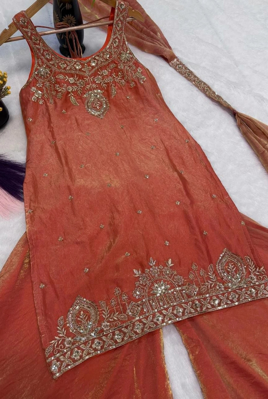 Afsana Silk Umbrella Palazzo Set