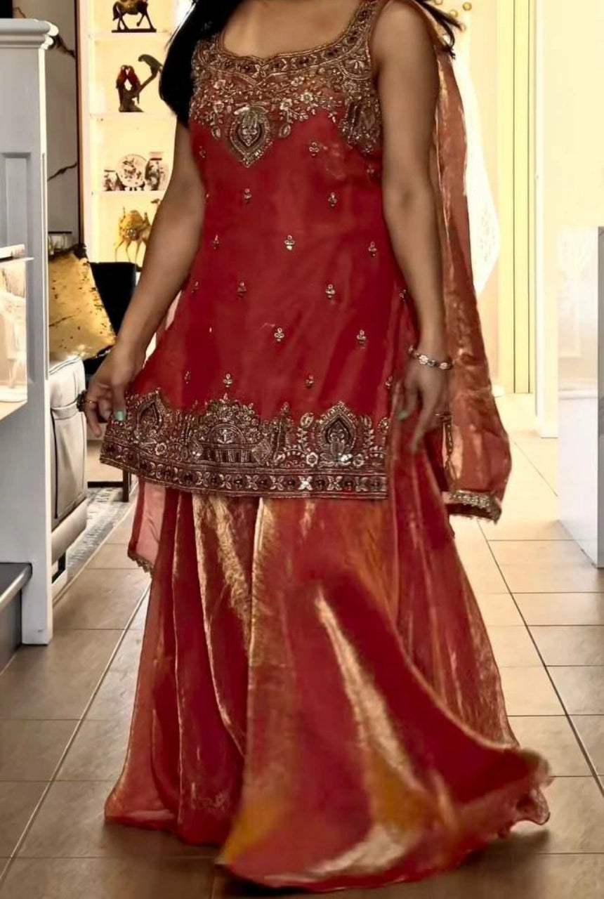 Afsana Silk Umbrella Palazzo Set