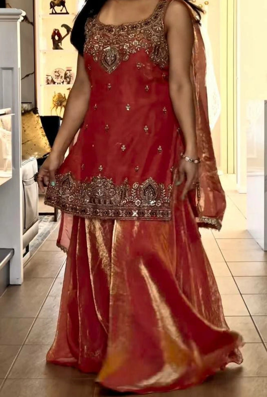 Afsana Silk Umbrella Palazzo Set