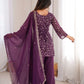 Plum Noor Embroidered Suit Set