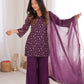 Plum Noor Embroidered Suit Set