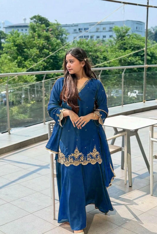 Zareen Embroidered Palazzo Set