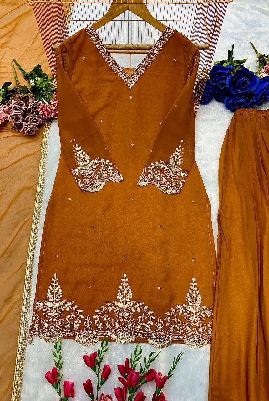 Zareen Embroidered Palazzo Set