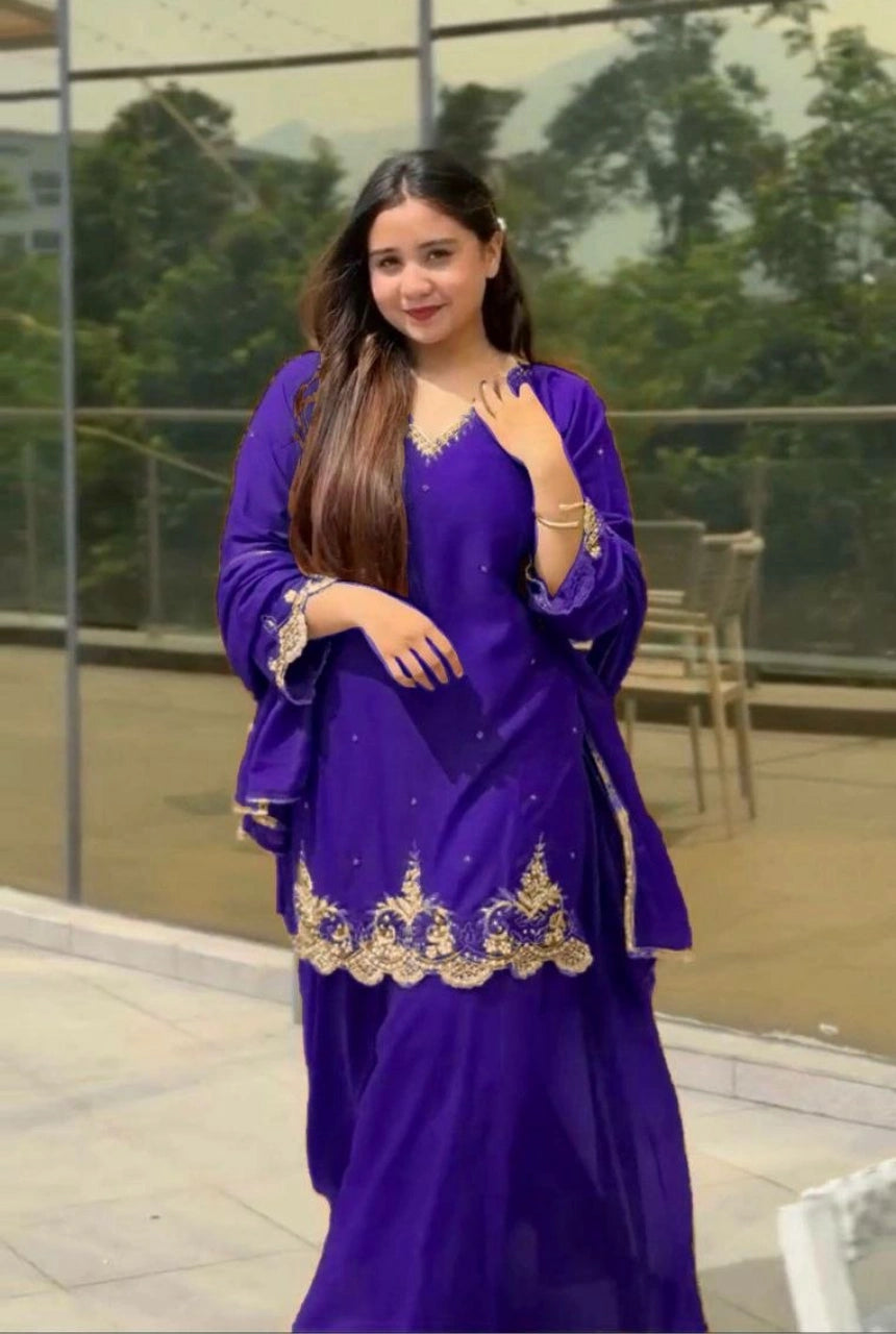 Zareen Embroidered Palazzo Set