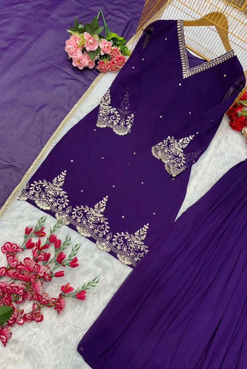 Zareen Embroidered Palazzo Set