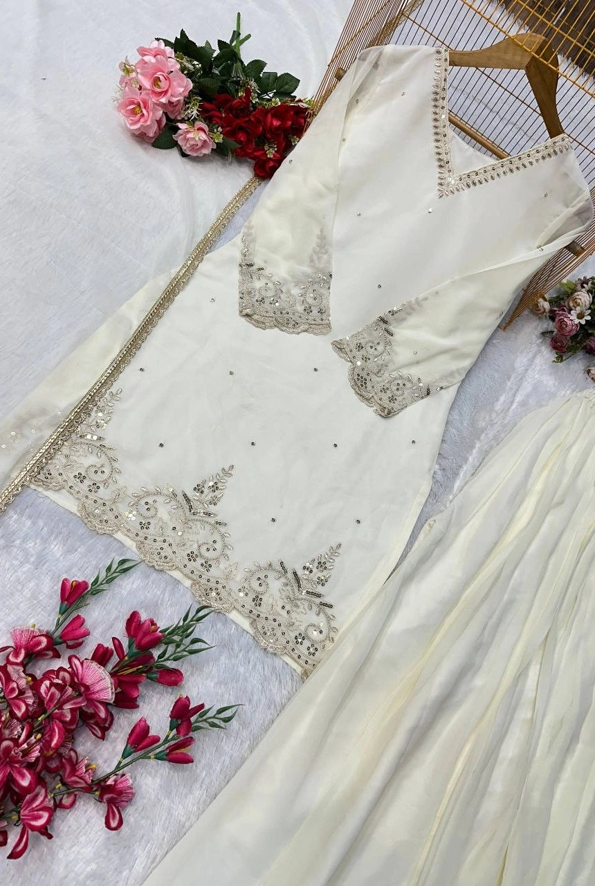 Zareen Embroidered Palazzo Set