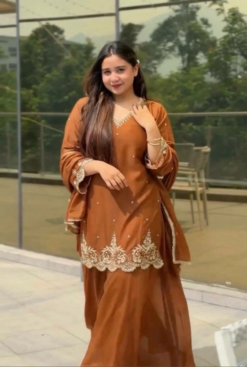 Zareen Embroidered Palazzo Set
