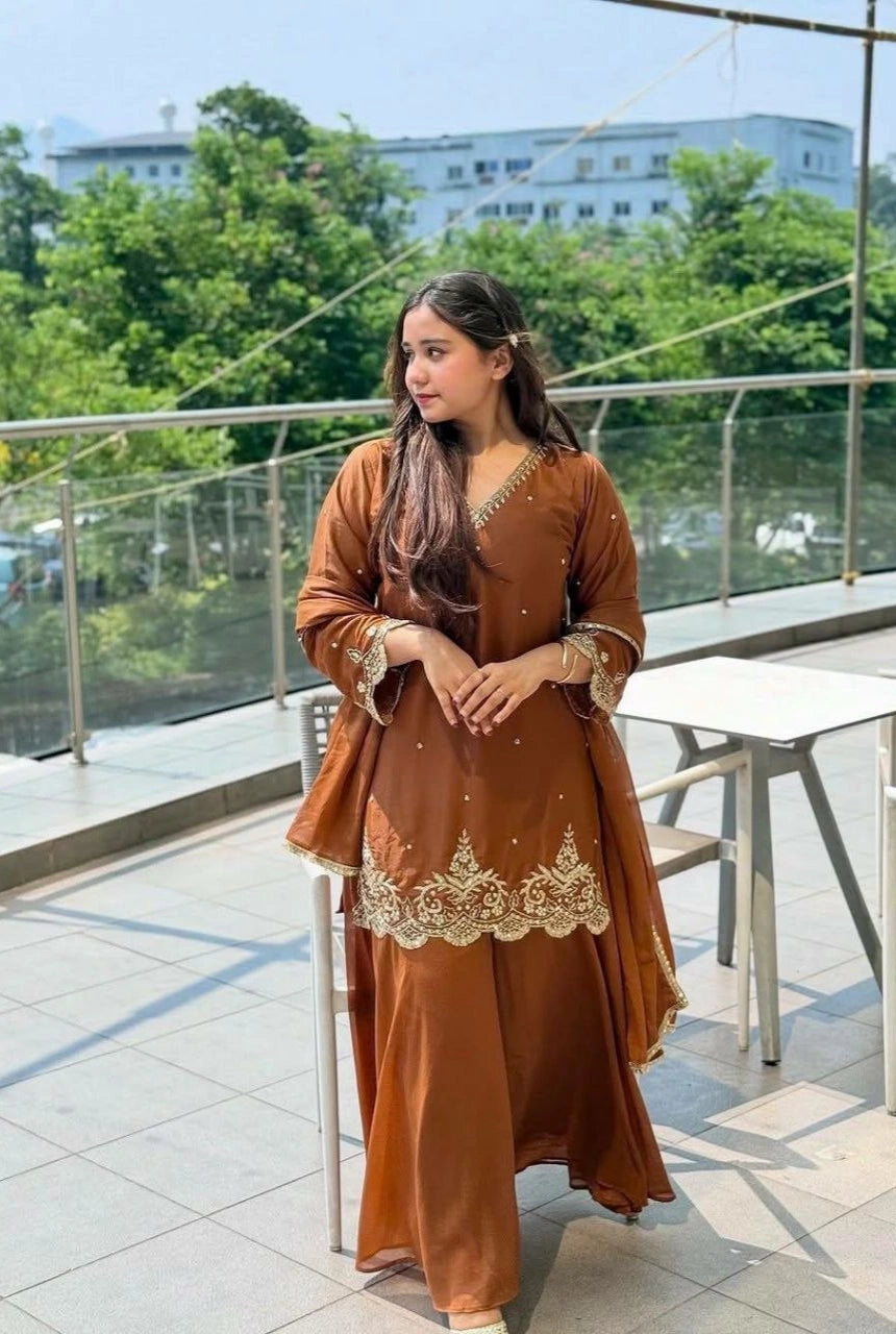 Zareen Embroidered Palazzo Set