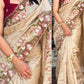 Viscose Slub Silk Embroidered Cutwork Saree