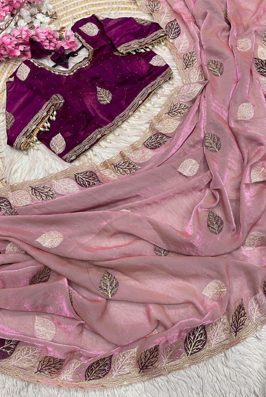 Fendy Satin Celebrity Embroidered Saree