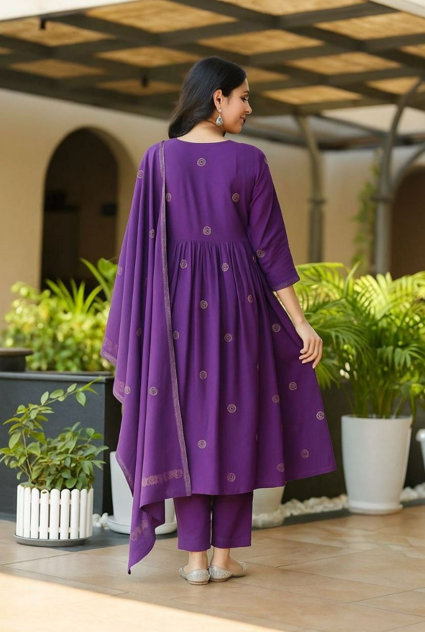 Royal Purple Rayon Suit Set