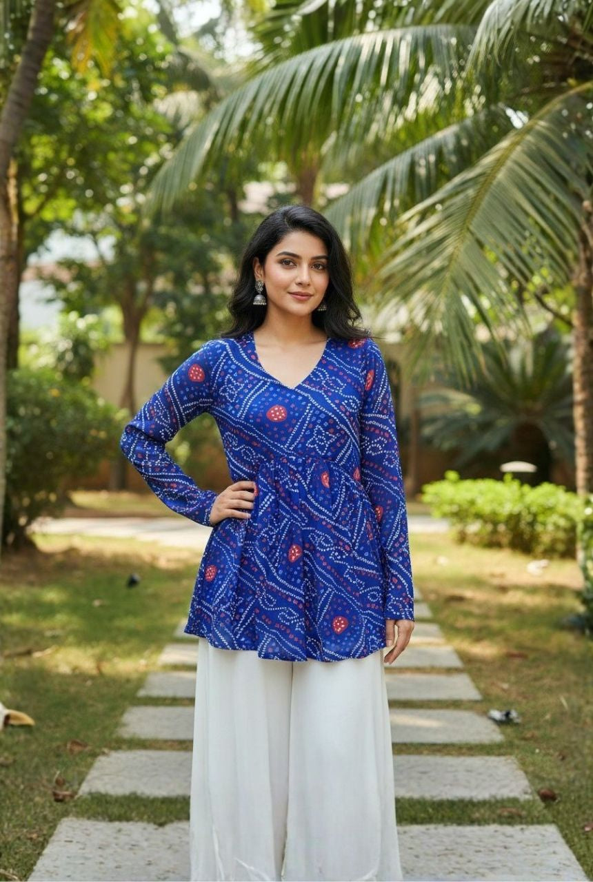 Chic Bandhani Georgette Printed Top