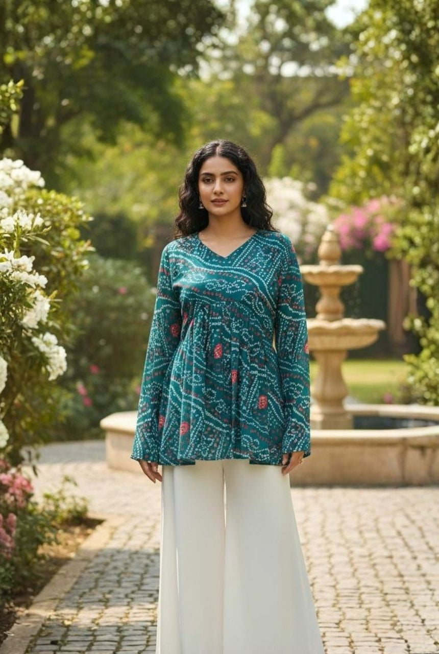 Chic Bandhani Georgette Printed Top