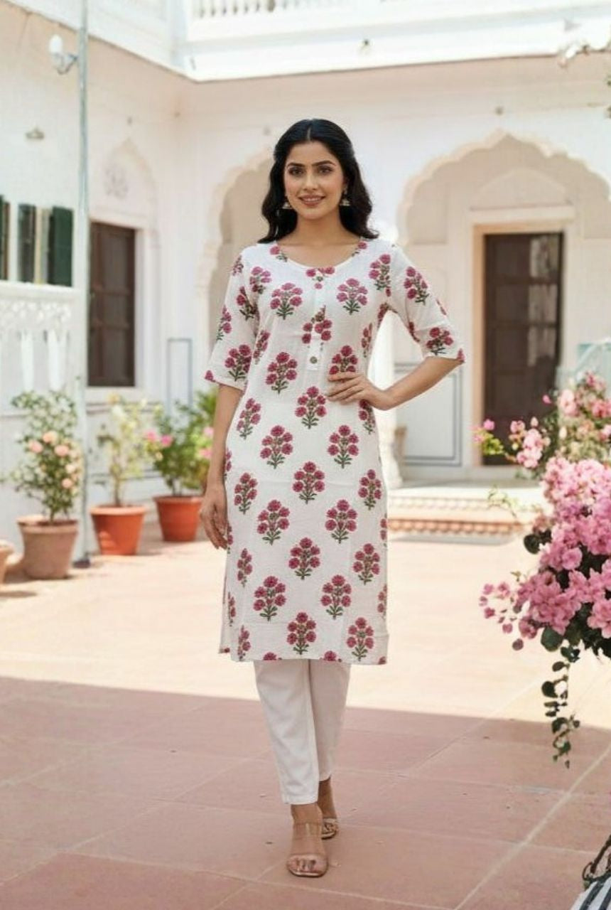 Everyday Ease Printed Rayon Kurti