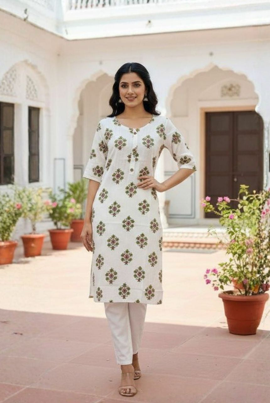 Everyday Ease Printed Rayon Kurti