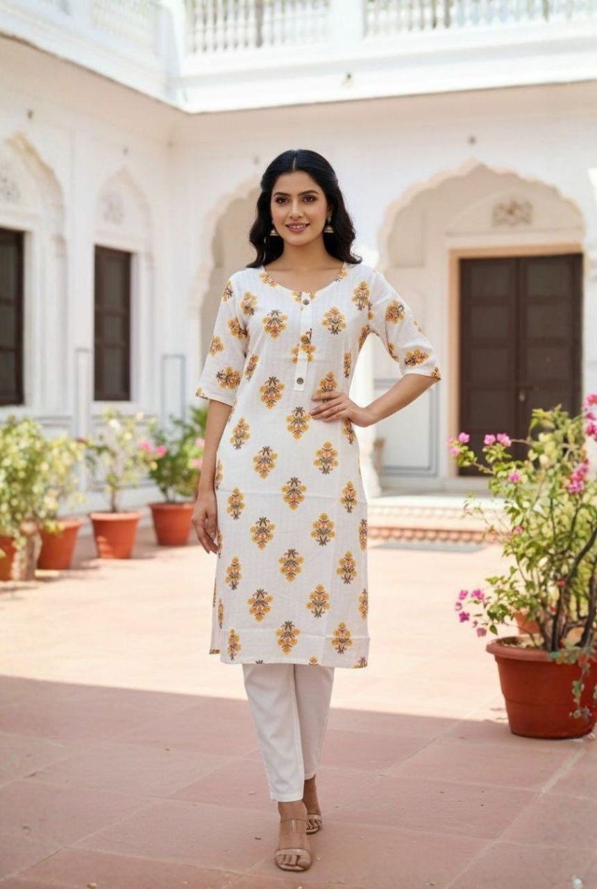 Everyday Ease Printed Rayon Kurti