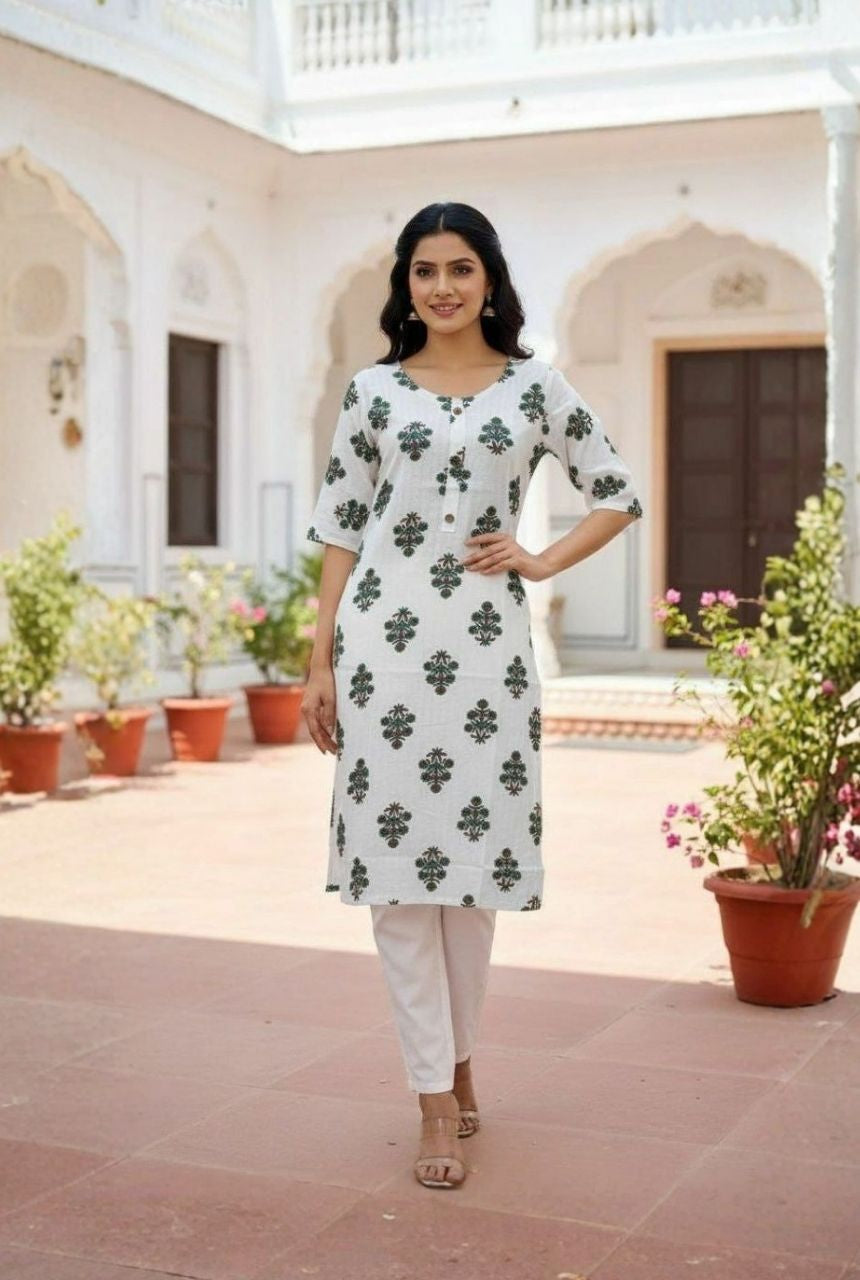 Everyday Ease Printed Rayon Kurti
