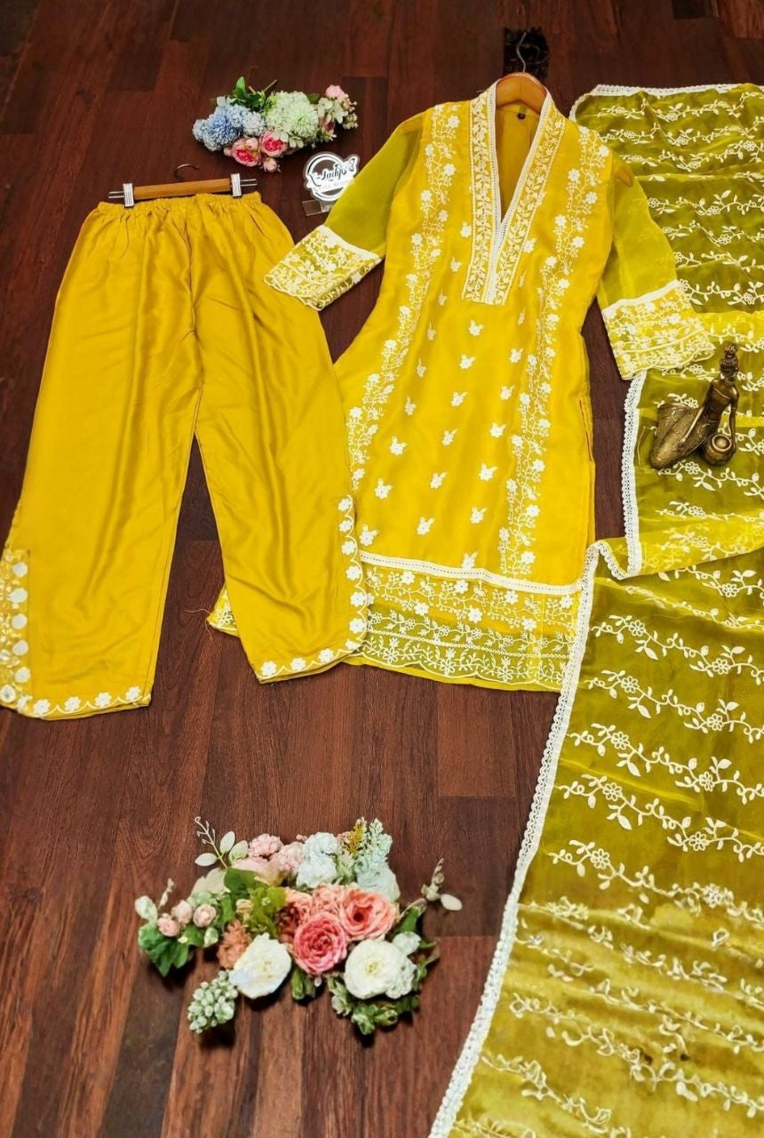 Sunshine Glow Organza Kurta Set