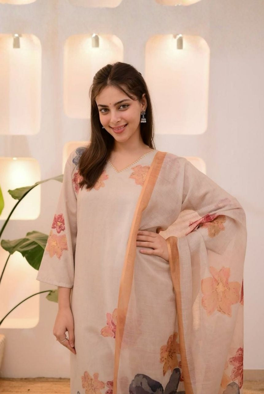 Pastel Grace Cotton Salwar Kameez Set