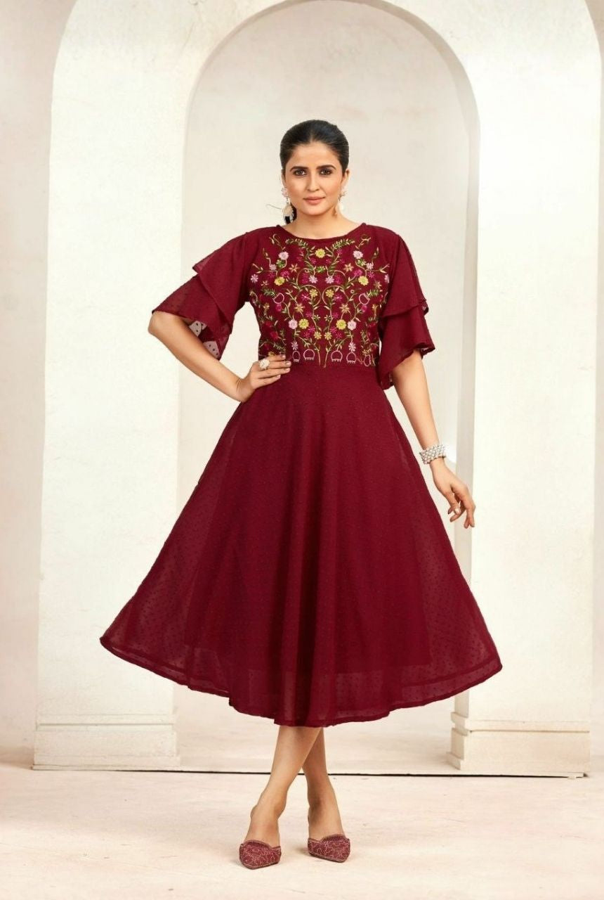 Double-Layer Dream Georgette Gown