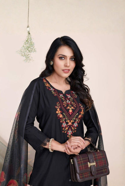 Noir Elegance Viscose Silk Ethnic Set