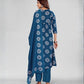Indigo Bloom Embroidered Rayon Kurti