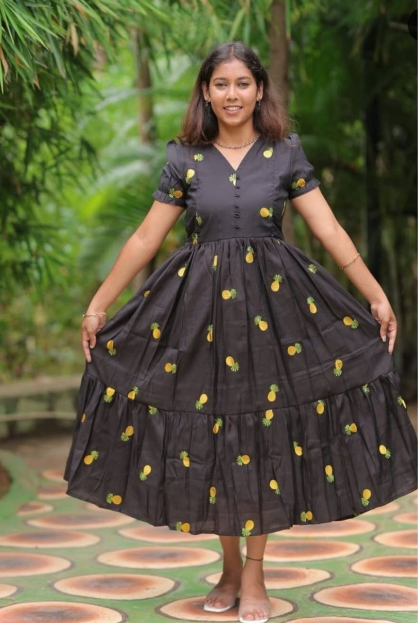 Pineapple Bloom Wool-Cotton Gown