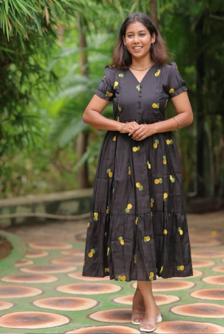 Pineapple Bloom Wool-Cotton Gown