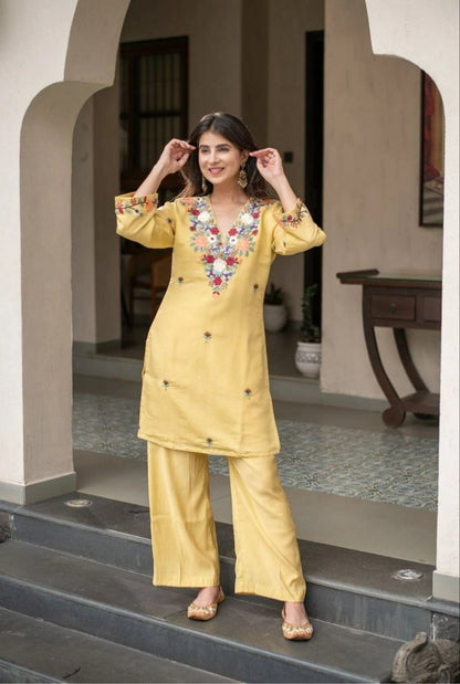 Pallavi French Crepe Kurti Set
